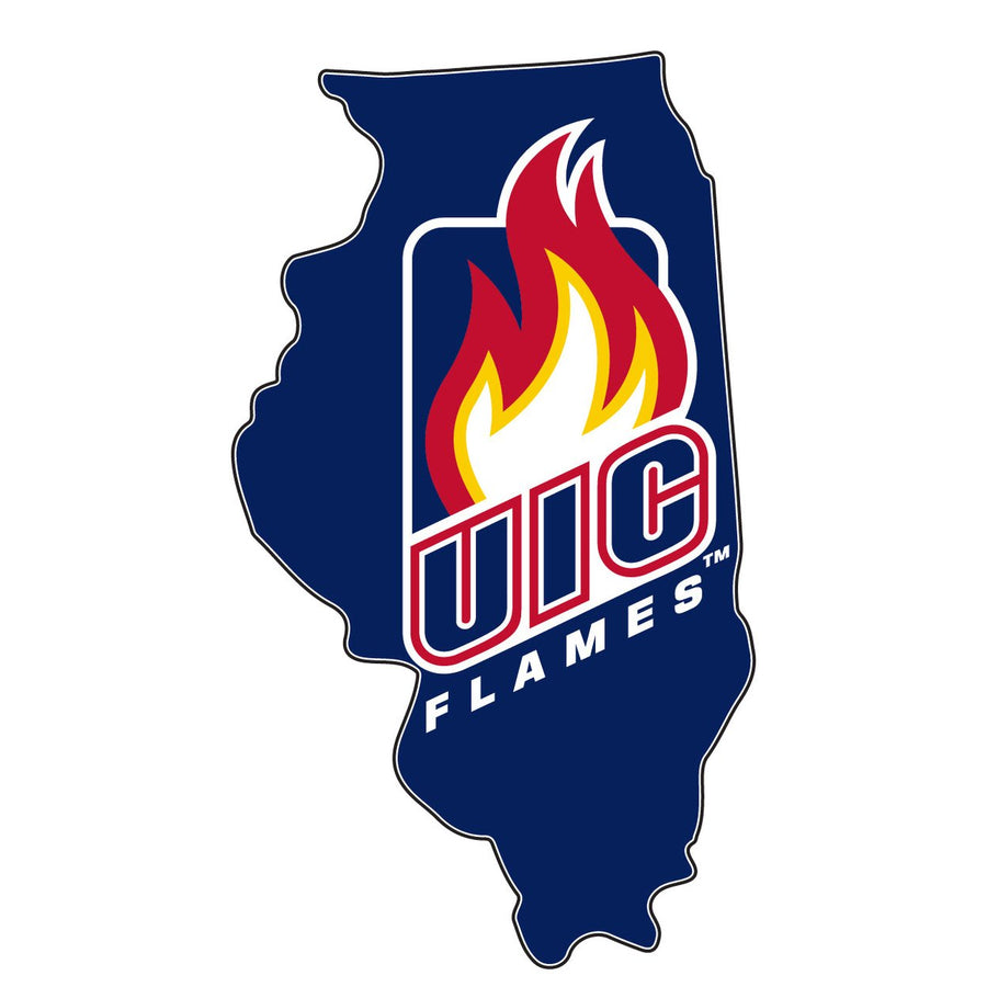University of Illinois at Chicago 4-Inch State Shape NCAA Vinyl Decal Sticker for Fans, Students, and Alumni Image 1