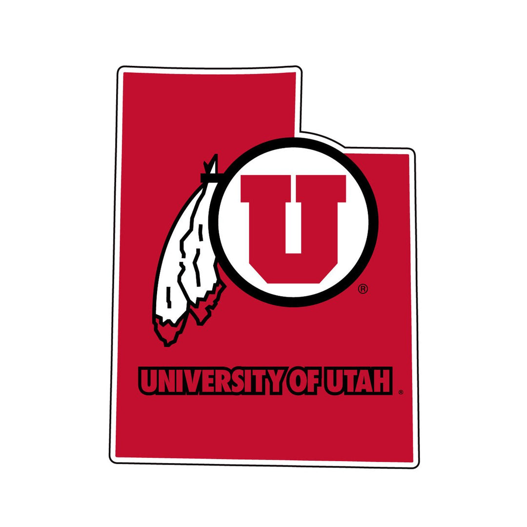 Utah Utes 4-Inch State Shape NCAA Vinyl Decal Sticker for Fans, Students, and Alumni Image 1