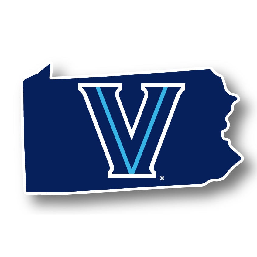 Villanova Wildcats 4-Inch State Shape NCAA Vinyl Decal Sticker for Fans, Students, and Alumni Image 1