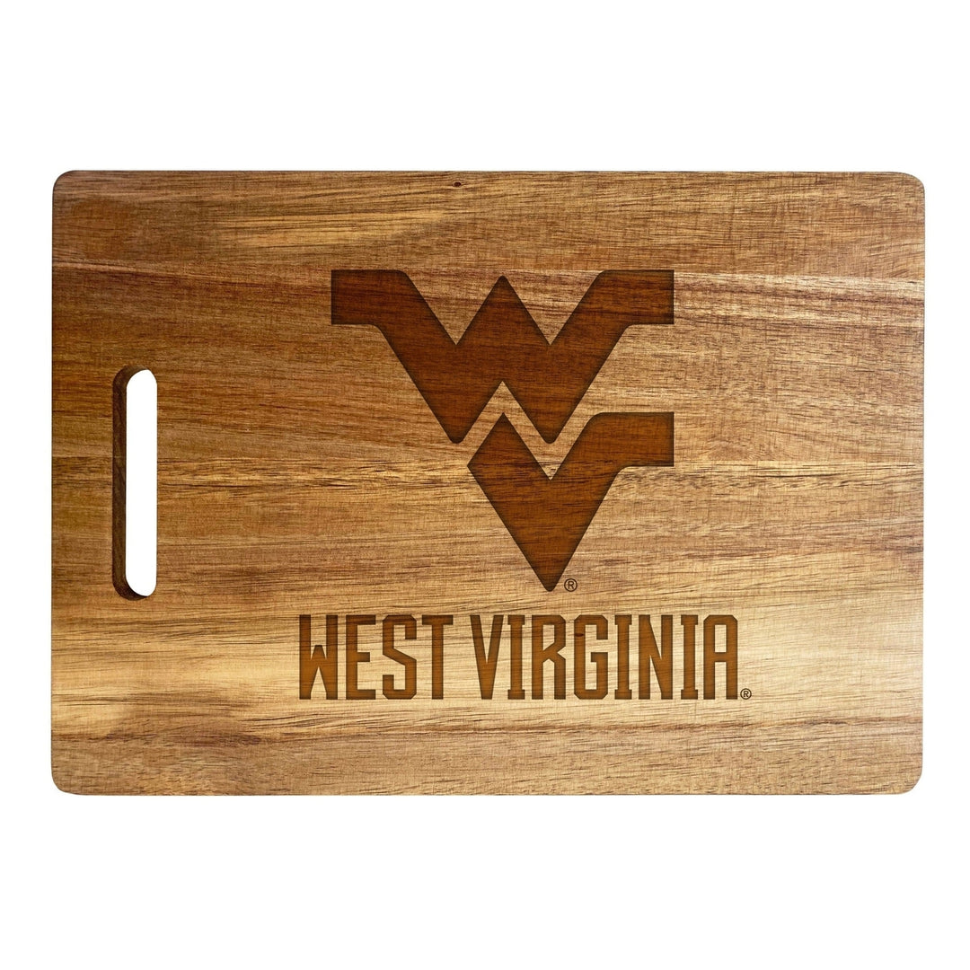 West Virginia Mountaineers Classic Acacia Wood Cutting Board - Small Corner Logo Image 2