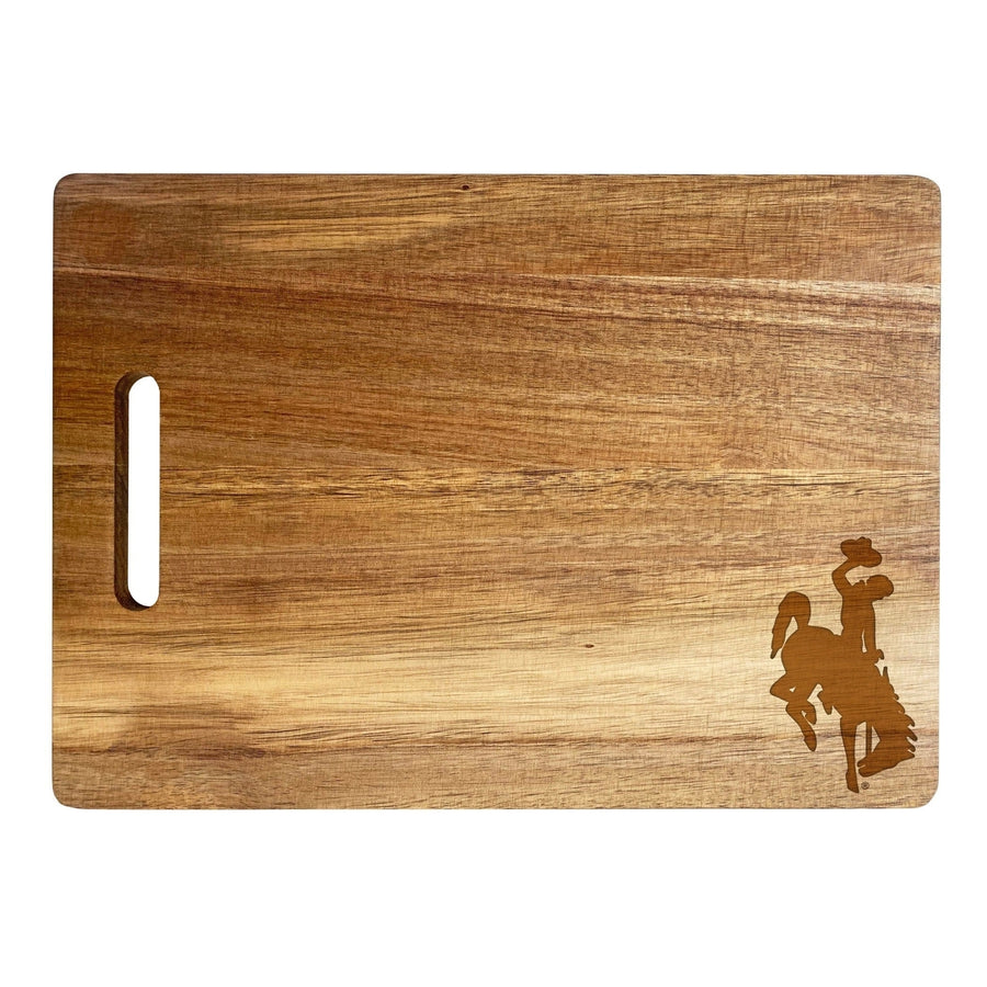 University of Wyoming Classic Acacia Wood Cutting Board - Small Corner Logo Image 1