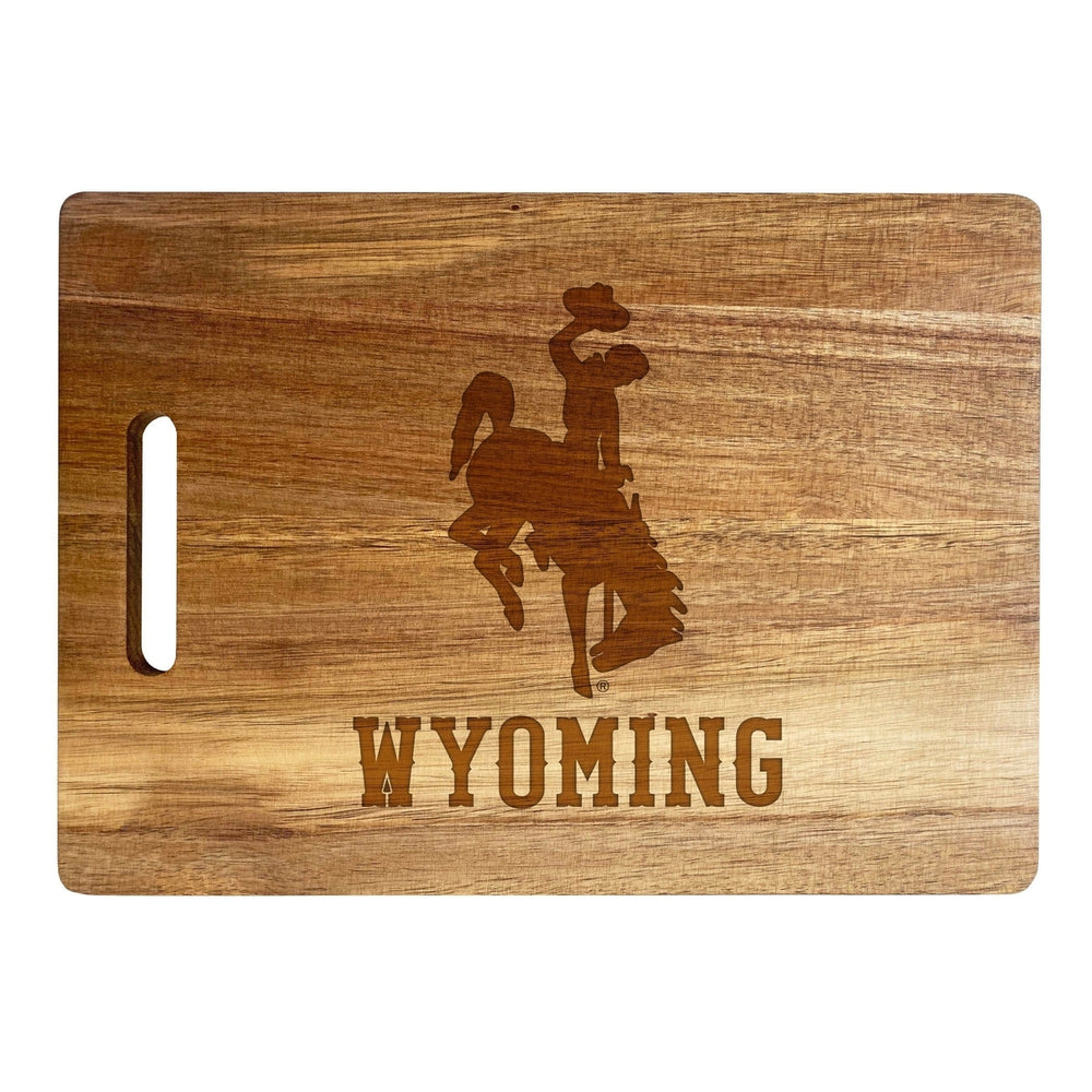 University of Wyoming Classic Acacia Wood Cutting Board - Small Corner Logo Image 2