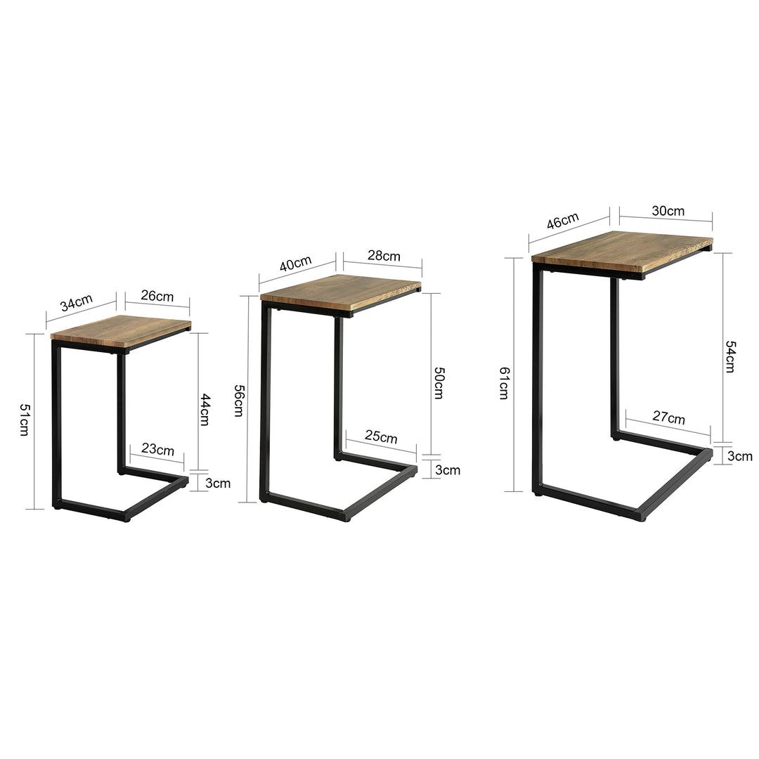 Haotian FBT102-F, Set of 3 Side Tables Laptop Table Care Table Living Room Table Image 2