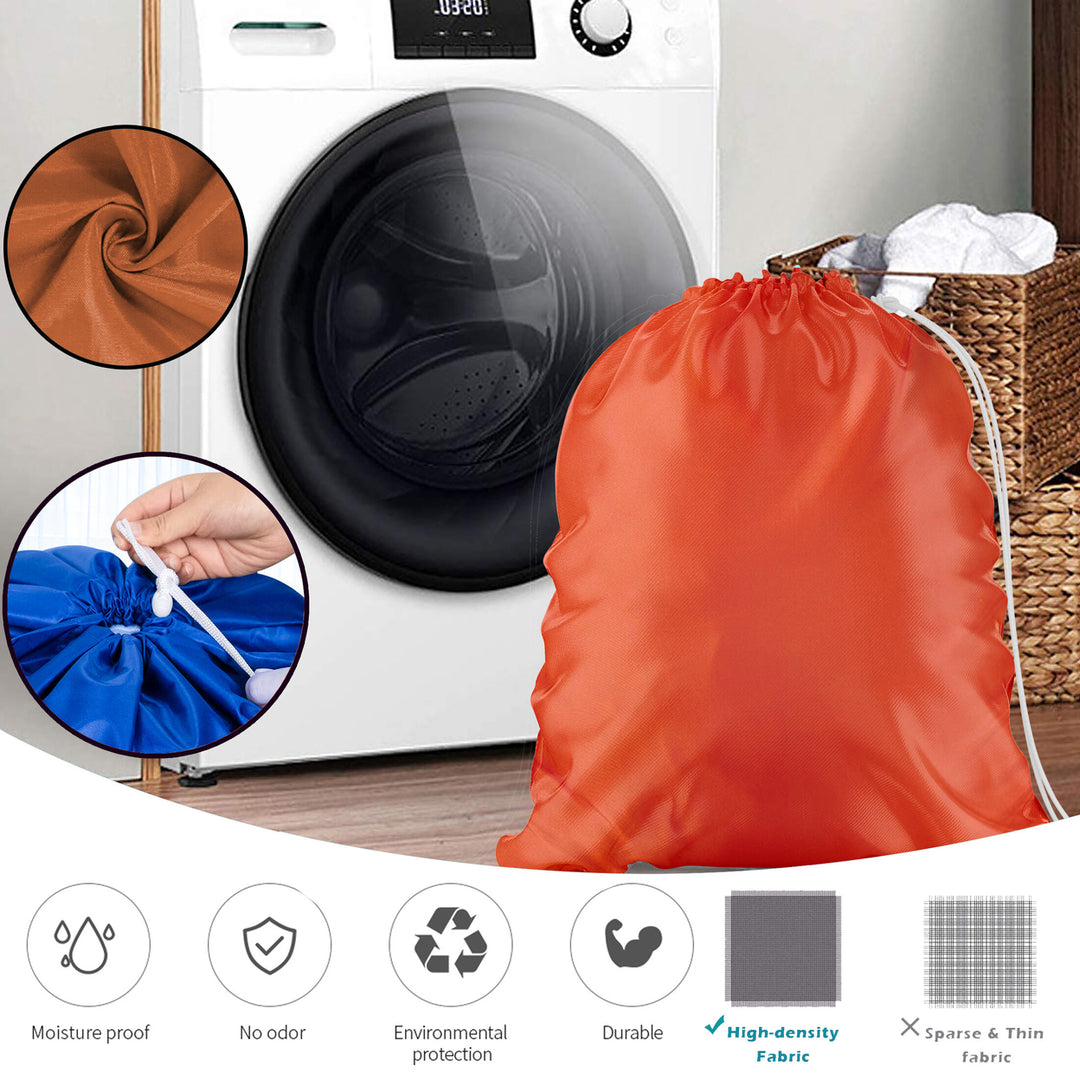 Durable Lightweight Nylon Laundry Bag 2-Pack 22x29 Locking Drawstring Closure Image 4