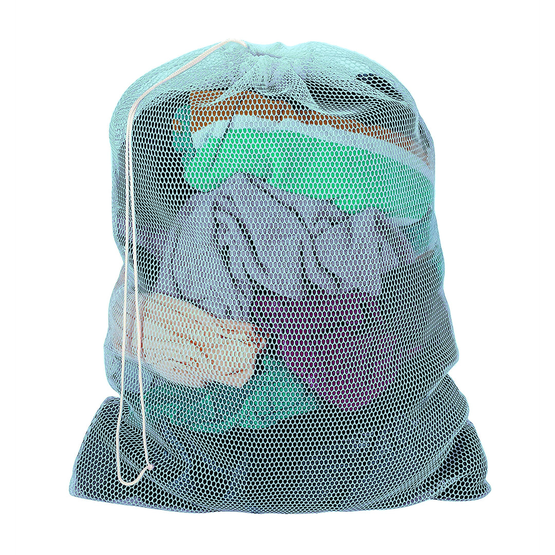 2-Pack: Durable Lightweight Long Lasting Multi-Purpose Locking Drawstring Closure Mesh Laundry Bag Image 8