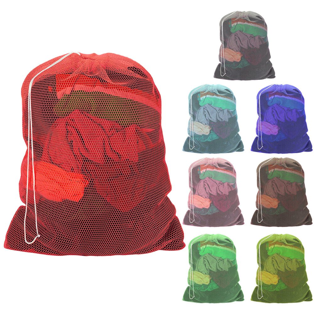 Durable Lightweight Mesh Laundry Bags 3-Pack with Locking Drawstring Closure 22x29 Image 2