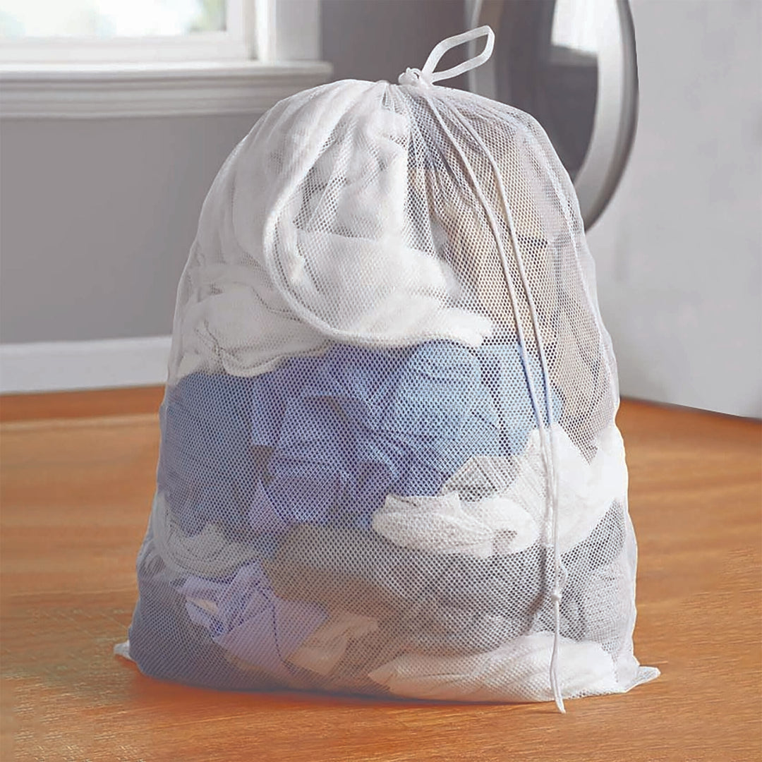 6-Pack Durable Mesh Nylon Laundry Bags 22x29 Inches Locking Drawstring Closure Image 5