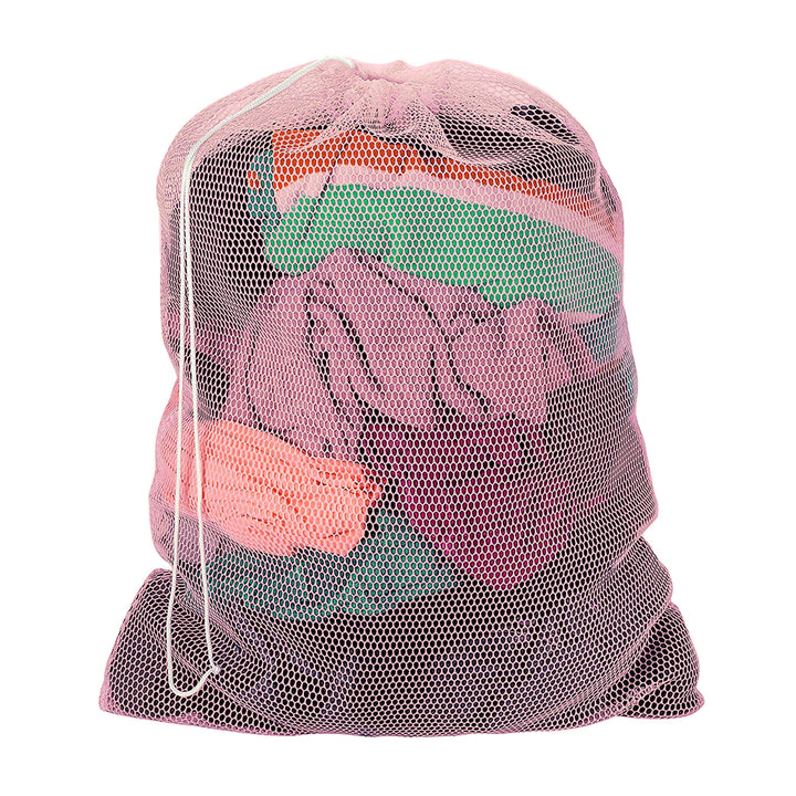 Durable Lightweight Mesh Nylon Laundry Bags Multi-Pack Drawstring Closure 22x29in Image 9