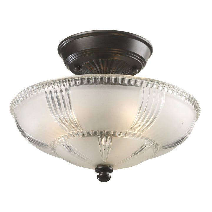 Restoration 12 Wide 3-Light Semi Flush Mount - Oiled Bronze Image 1