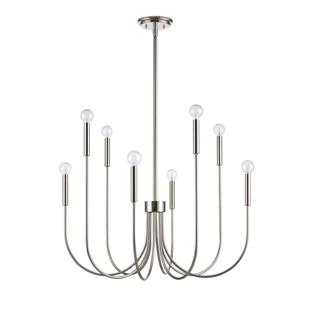 Ulla 28 Wide 8-Light Chandelier - Polished Nickel Image 2