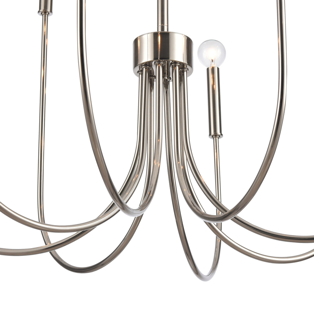 Ulla 28 Wide 8-Light Chandelier - Polished Nickel Image 3