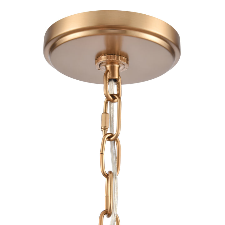 Rydell 24.5 Wide 5-Light Chandelier - Brushed Gold and Rattan Image 5