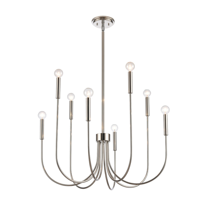 Ulla 28 Wide 8-Light Chandelier - Polished Nickel Image 6