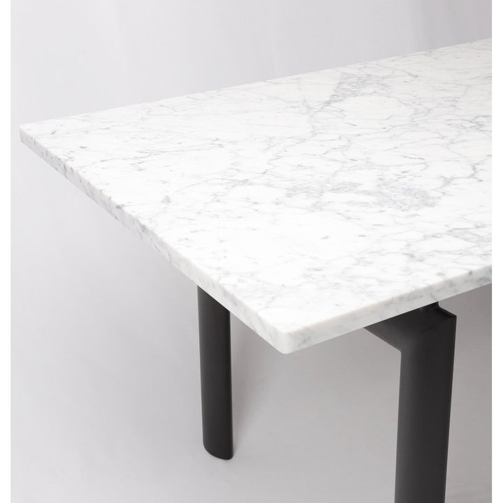 Roland Dining Table Marble Top White Carrara Steel Base Medium or Large Size Image 4