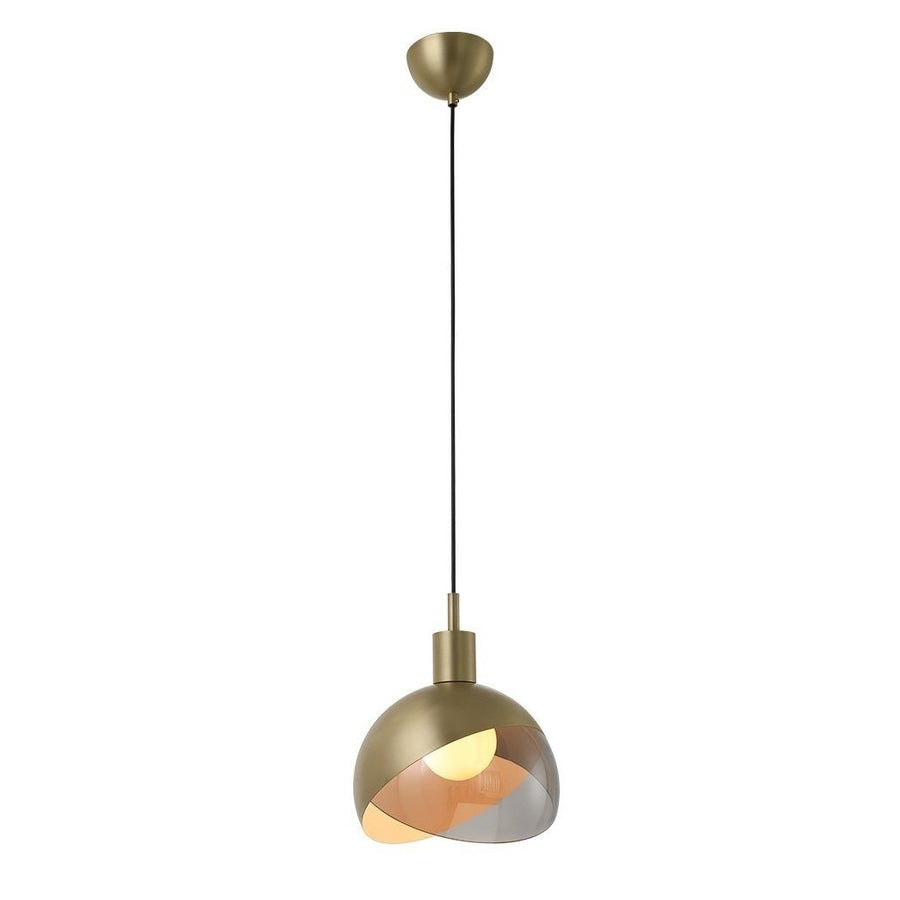 Freja Pendant Lamp Glass Metal Brass Clear Small Medium 25cm 35cm Diameter Image 1