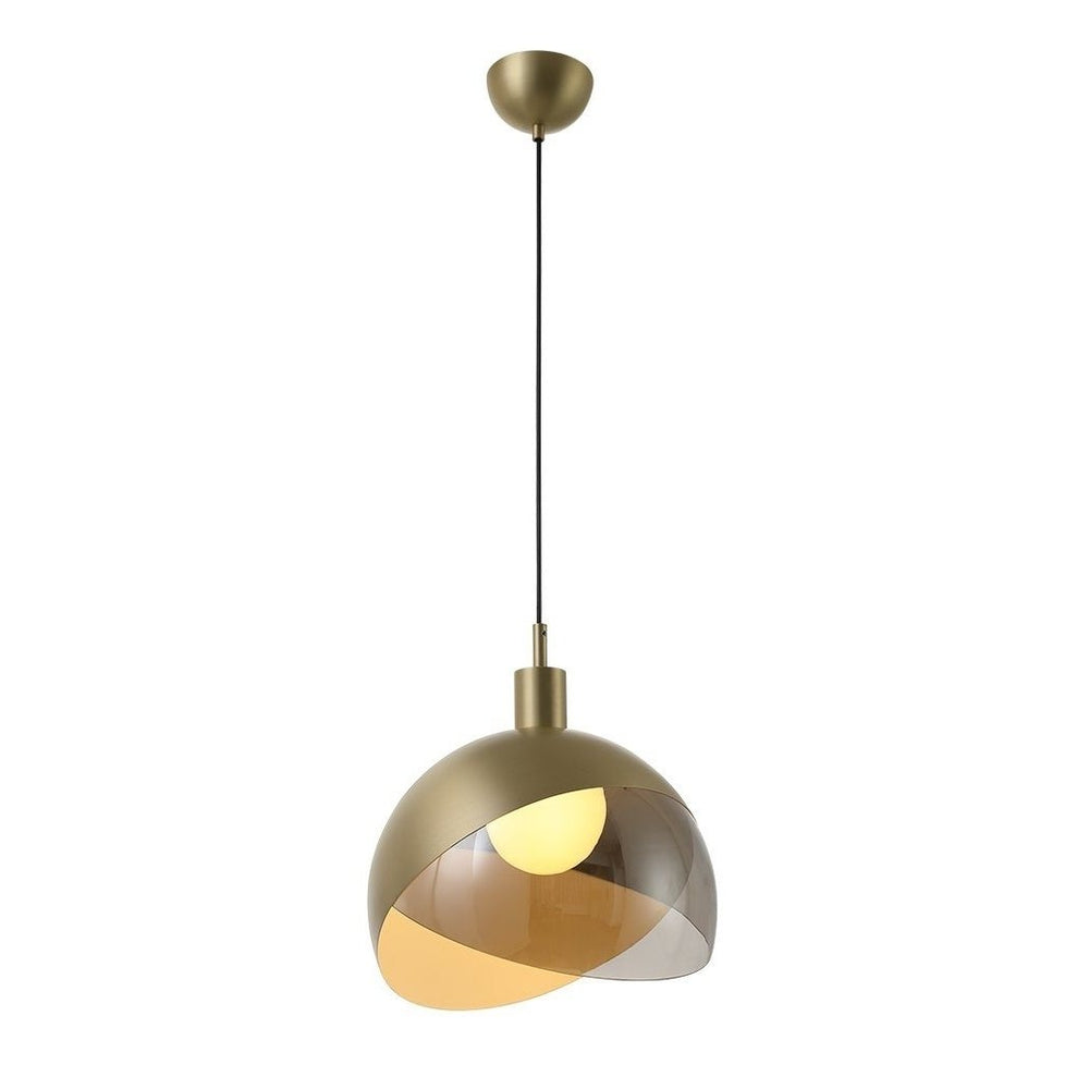 Freja Pendant Lamp Glass Metal Brass Clear Small Medium 25cm 35cm Diameter Image 2