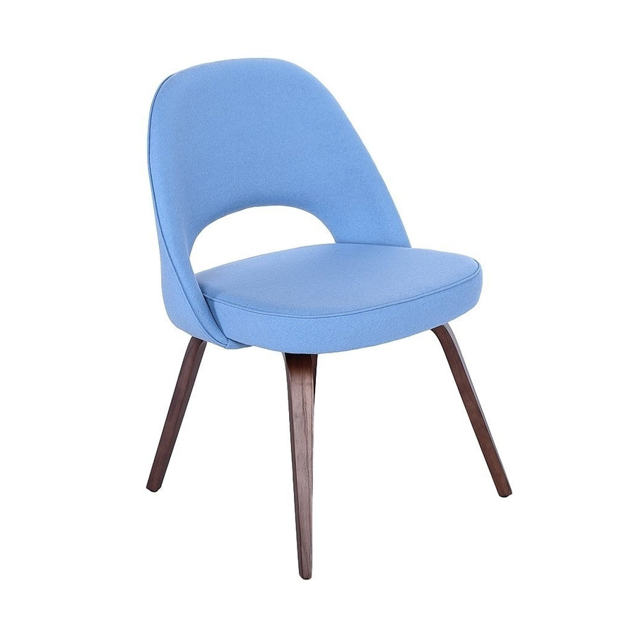Sienna Executive Side Chair - Light Blue Fabric and Walnut Legs Image 1