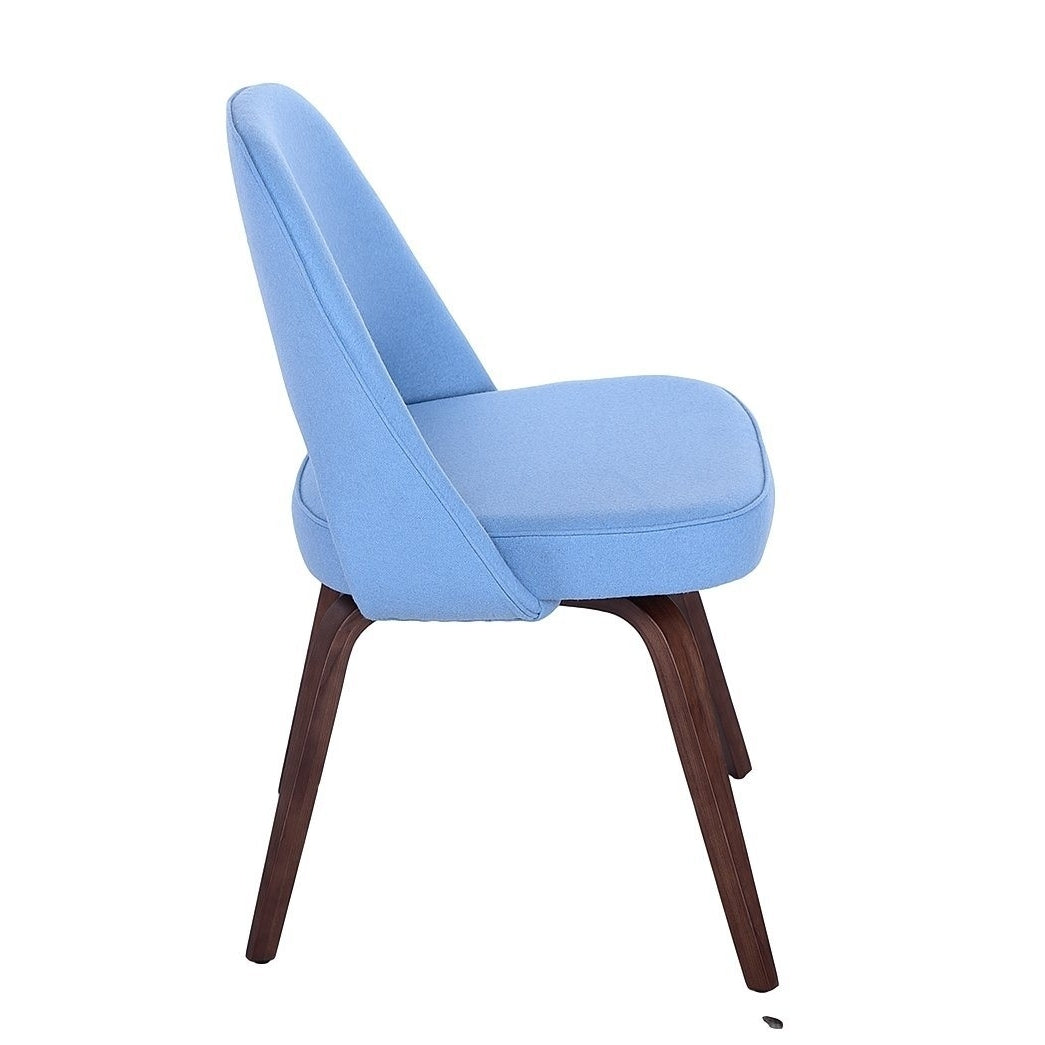 Sienna Executive Side Chair - Light Blue Fabric and Walnut Legs Image 4