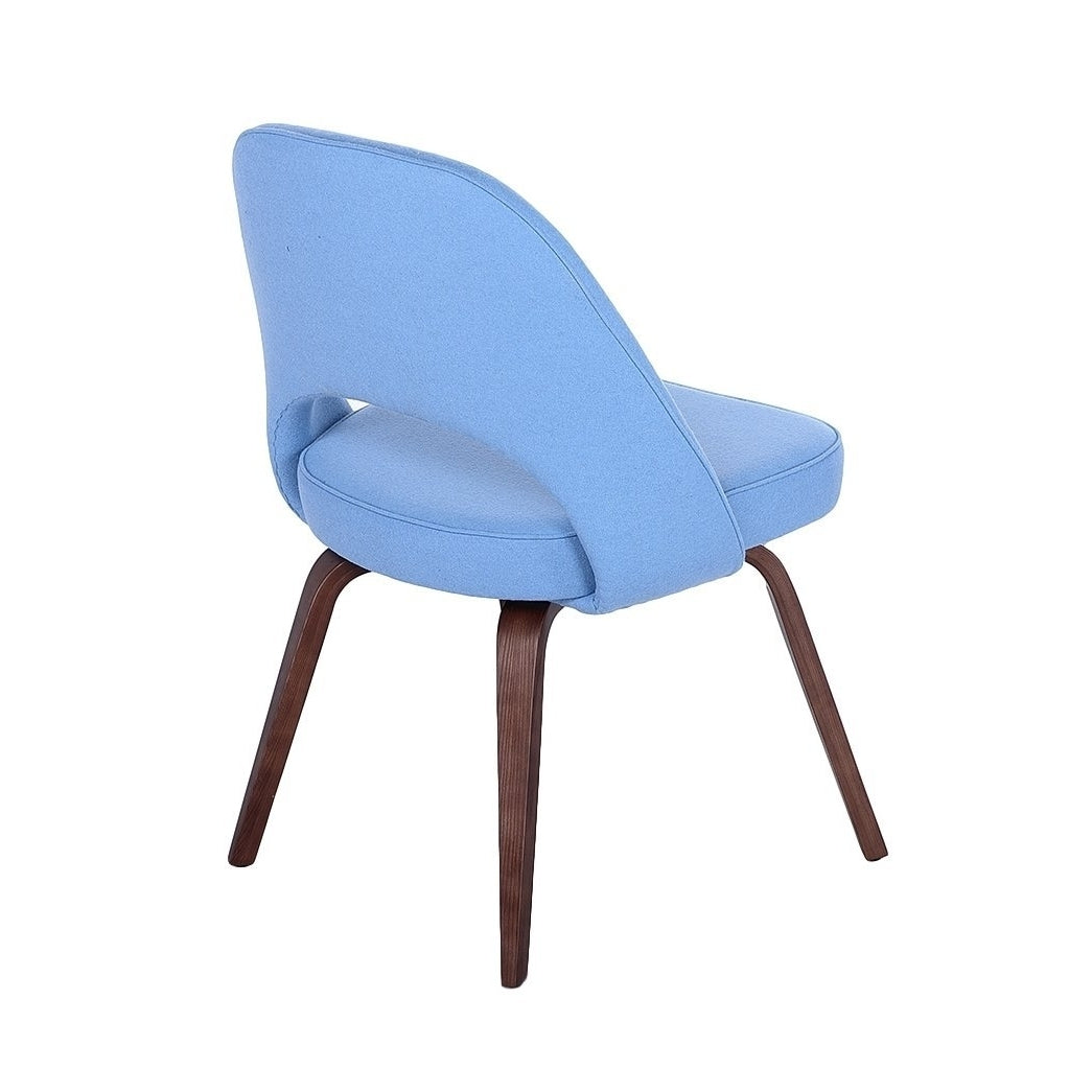 Sienna Executive Side Chair - Light Blue Fabric and Walnut Legs Image 5