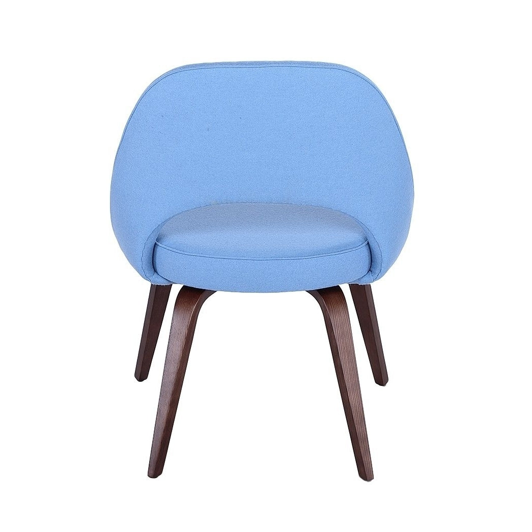 Sienna Executive Side Chair - Light Blue Fabric and Walnut Legs Image 6