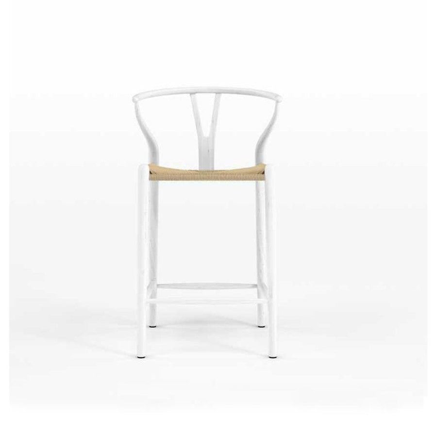 Dagmar Counter Stool - White and Natural Cord Image 1