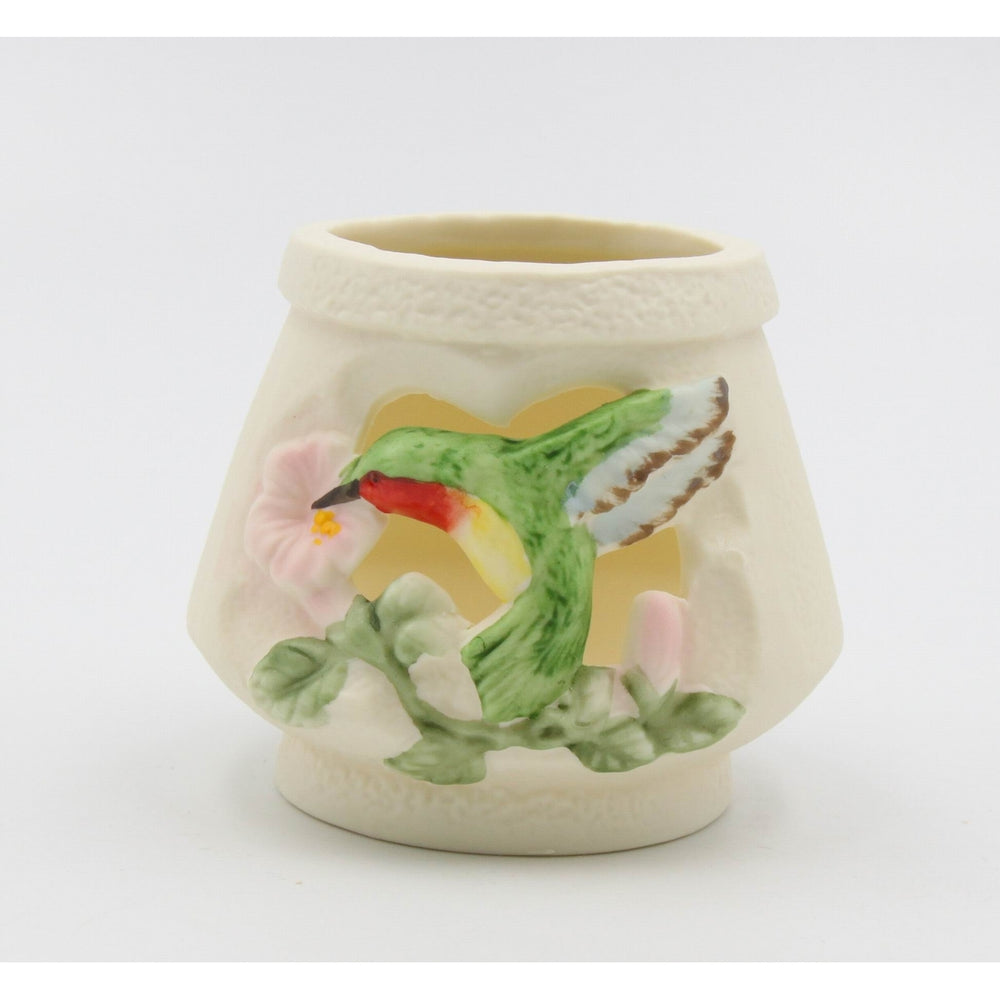 Ceramic Hummingbird Votive Cup Candle Holder 3.5in Vintage Gift Image 2