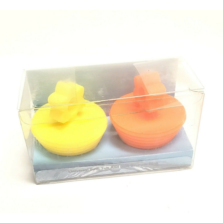 Universal Tub Stopper for Bathtub Bathroom Sink Drain Plug Bath Stopper 2 Pack - Silicone (Yellow and Orange) Image 8