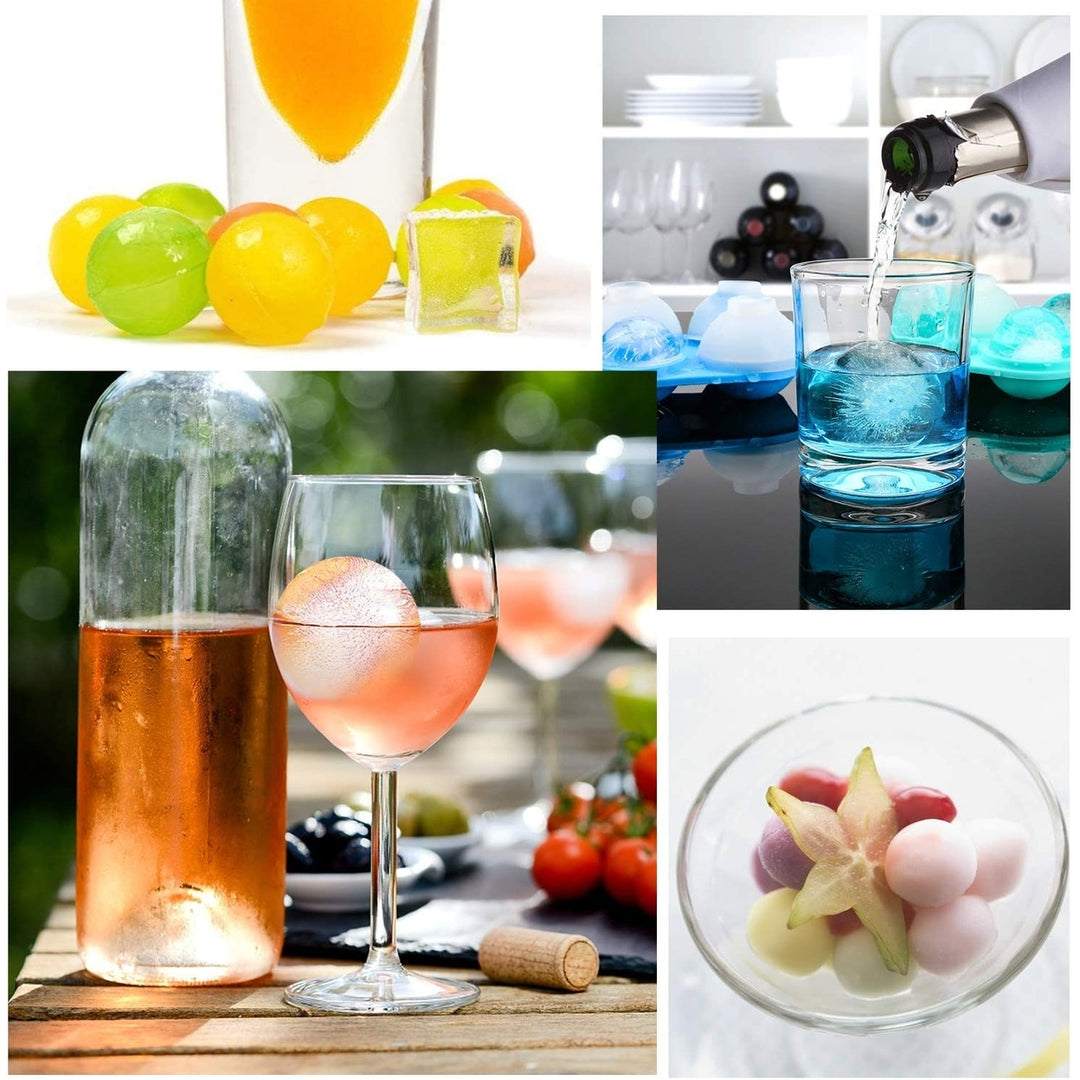 Silicone Sphere Ice Cube Trays with Lids, Creates 8 Giant Sphere Ice Cubes, BPA Free, Ice Ball Maker Image 4