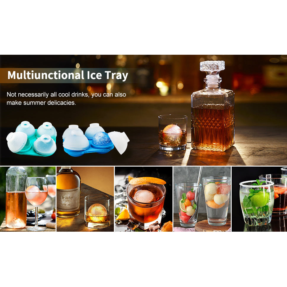 Silicone Sphere Ice Cube Trays with Lids, Creates 8 Giant Sphere Ice Cubes, BPA Free, Ice Ball Maker Image 8