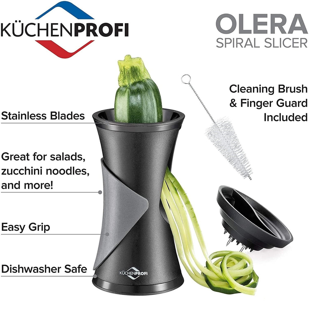 K chenprofi Olera Spiralizer for Vegetables, 6" H x 3.5" diameter, Black Image 4