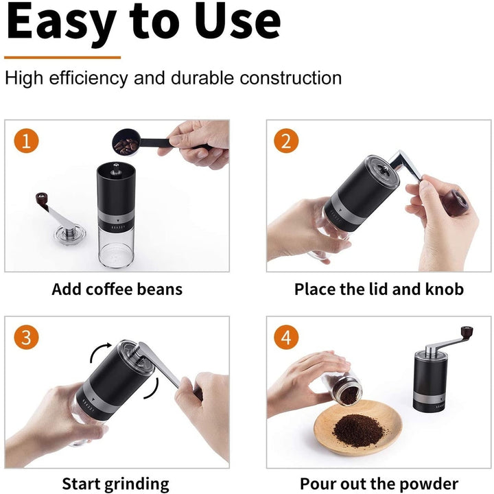 Manual Coffee Grinder with adjustable Coarse Setting, Ceramic Burr Grinder for French Press, Drip Coffee, Aeropress by Image 2