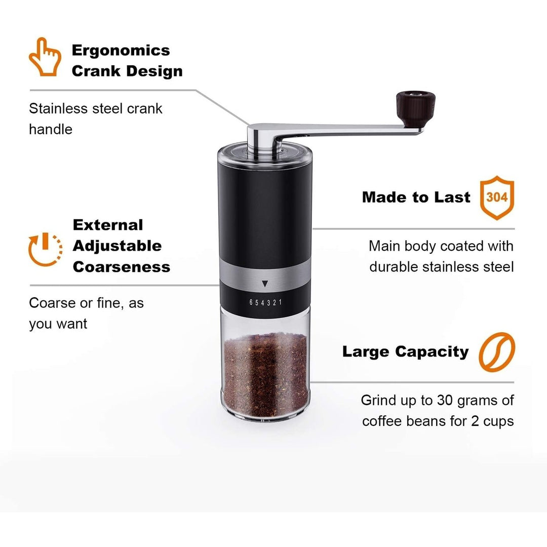 Manual Coffee Grinder with adjustable Coarse Setting, Ceramic Burr Grinder for French Press, Drip Coffee, Aeropress by Image 4