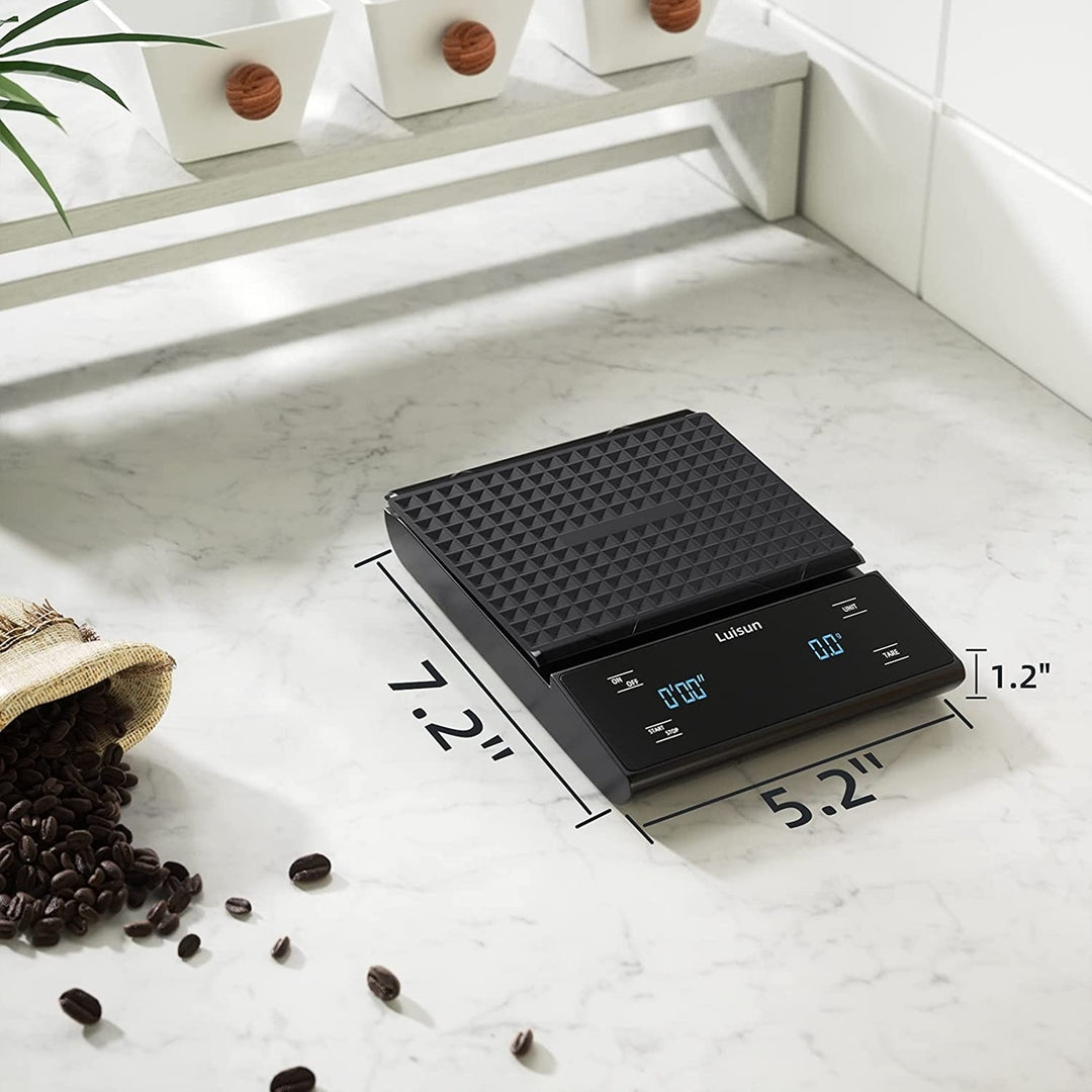 Luisun Coffee Scale with Timer, Digital Espresso Coffee Scale Pour Over Drip, 3kg/0.1g High Precision with Back-Lit LCD Image 6