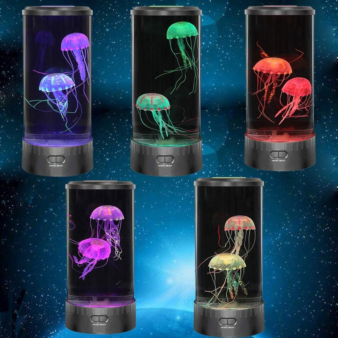 LED Fantasy Jellyfish Lamp with Vibrant 5 Color Changing Light Effects, Synthetic Jelly Round Aquarium Mood Lamp Image 9