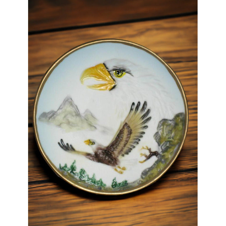 Hand Painted Ceramic Plug-In Nightlight 4 Inches Eagle Independence Day Decor Image 3