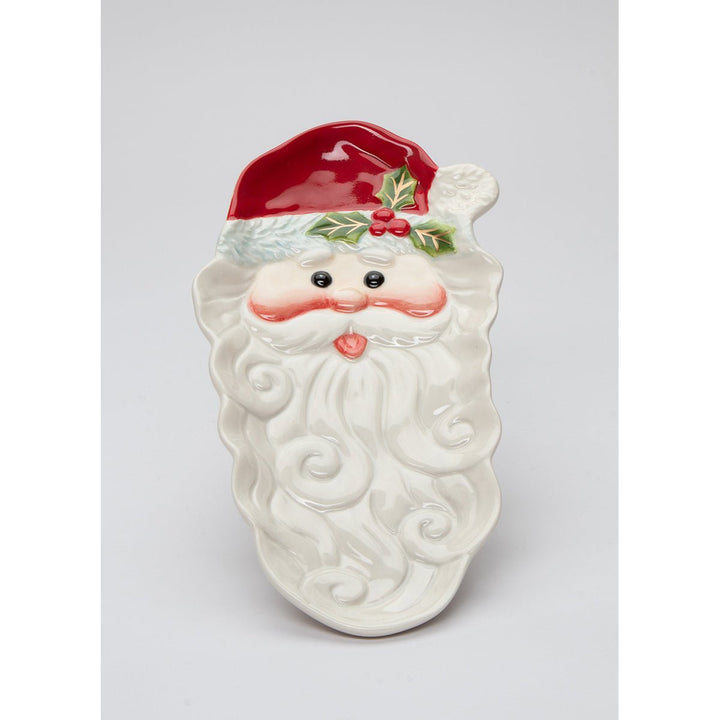 Ceramic Santa Claus Dessert Tray 8.75x4.5in Kitchen Holiday Decor Image 2