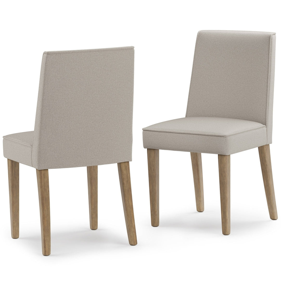 Bartow Dining Chair Set of 2 Durable Soft Fabric Rubberwood Legs Modern Design Image 1