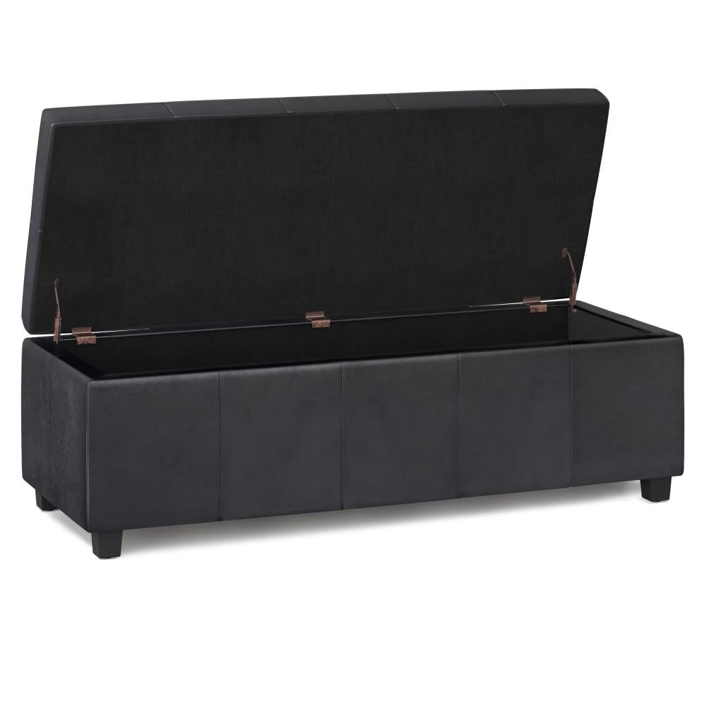 Castleford Storage Ottoman in Distressed Vegan Leather Image 12