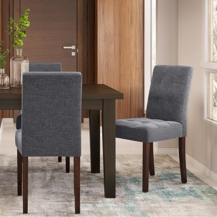 Andover Parson Dining Chair Set of 2 Upholstered Modern Brown Wood Legs Image 3