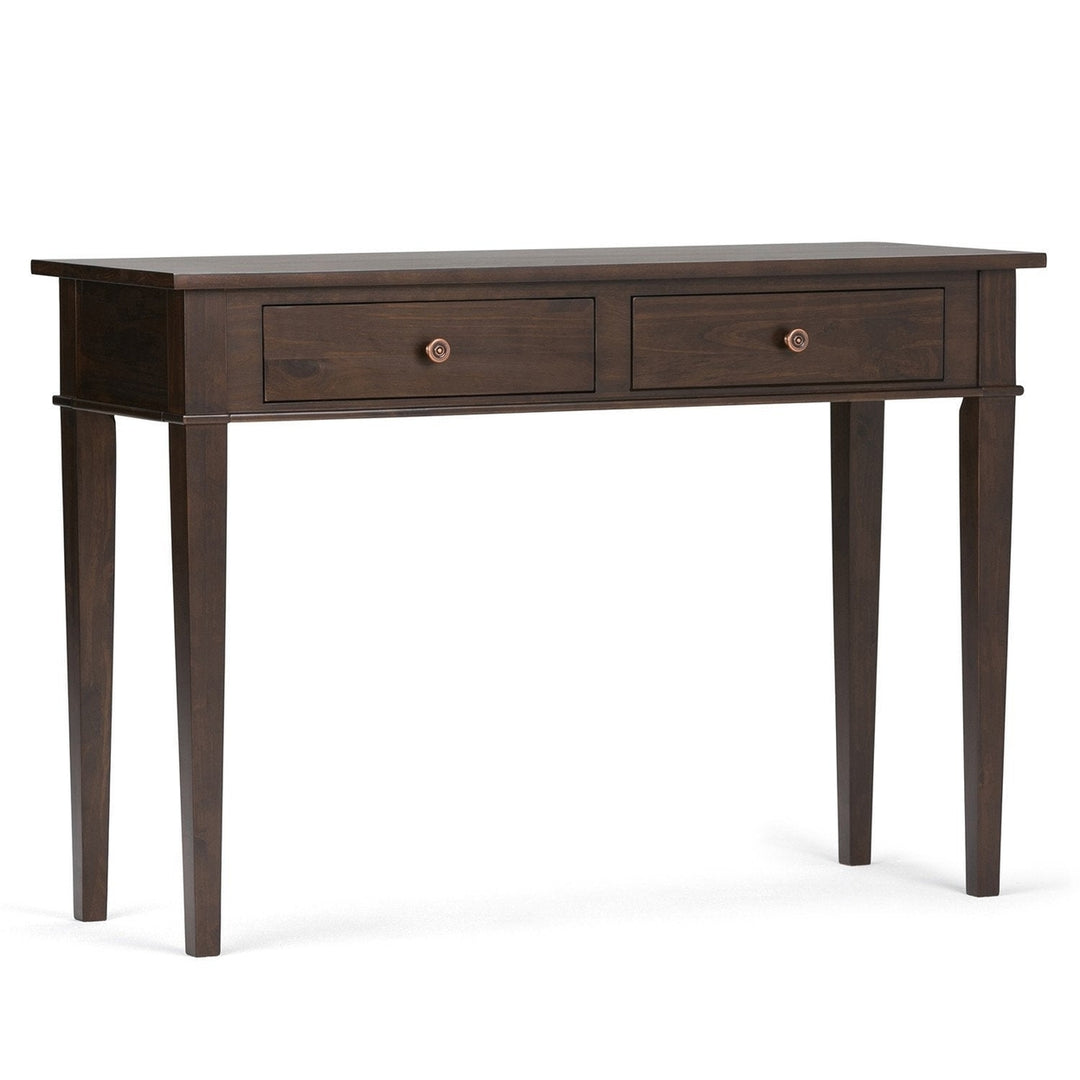 Carlton Console Table Solid Wood 46 Inch with 2 Drawers Entryway Storage Image 1