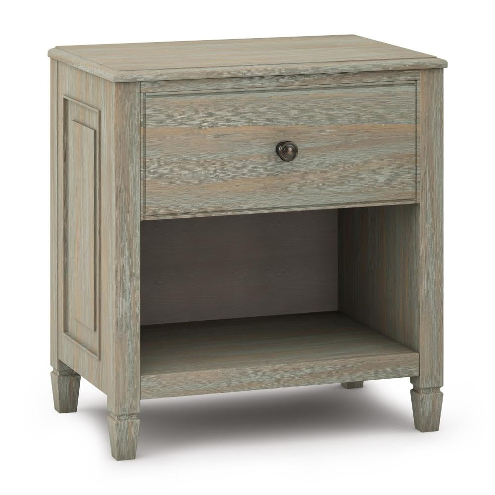 Connaught Bedside Table Solid Wood Nightstand with 2 Drawers and Open Shelf 16x24x26 Image 1