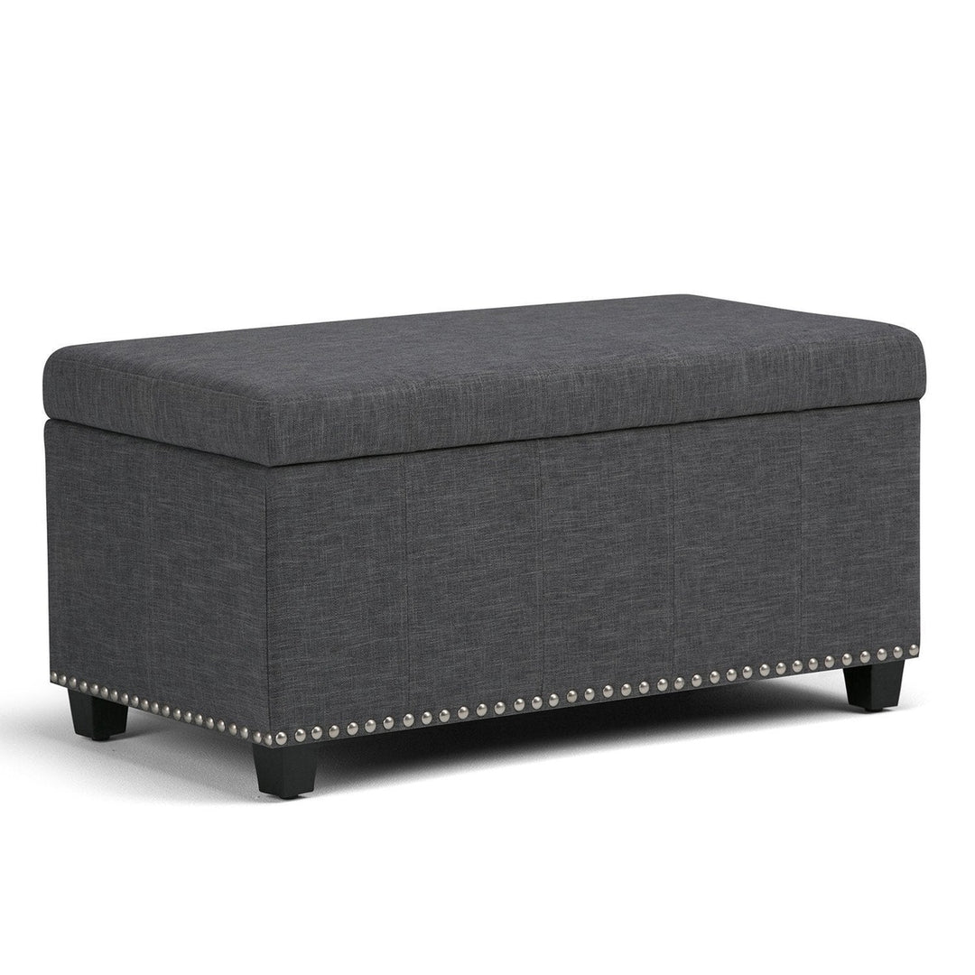 Amelia Storage Ottoman in Linen Image 1