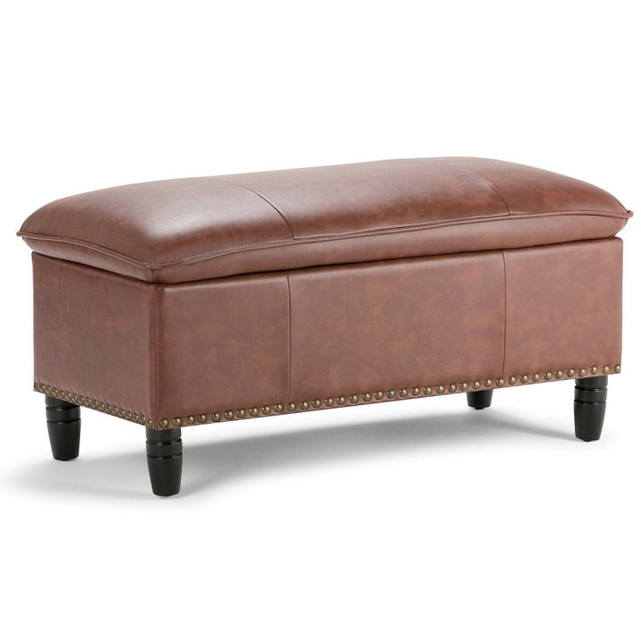 Emily Storage Ottoman in Vegan Leather Image 1