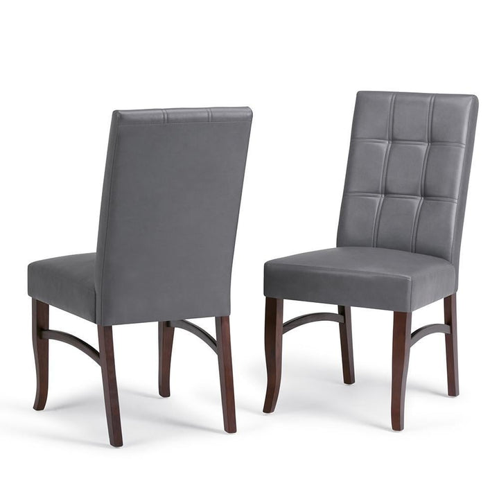 Ezra Delux Dining Chair Set of 2 Upholstered Fabric Tapered Legs 26in D Image 1