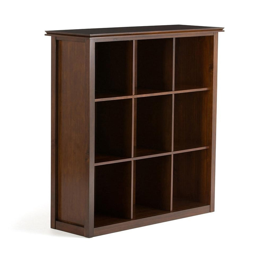 Artisan 9 Cube Bookcase Solid Wood Storage Unit 43.25 Inch Modern Design Natural Image 1