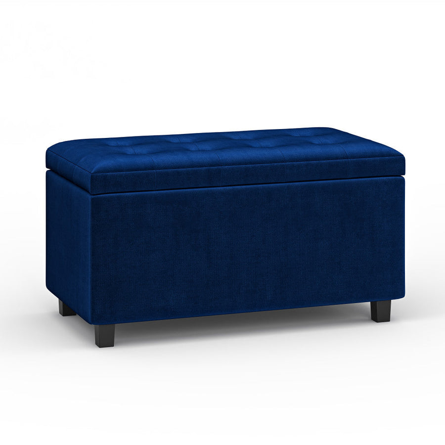 Cosmopolitan Storage Ottoman Velvet Fabric 33.5in Rectangular Tufted Design Image 1