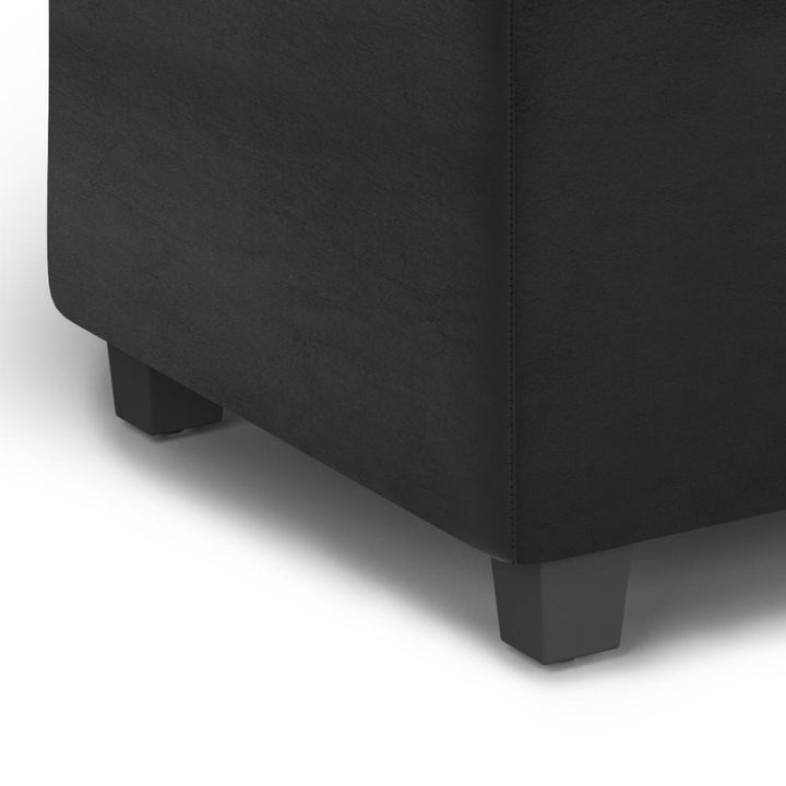 Avalon Lift Top Storage Ottoman Vegan Leather 20x44 Modern Living Room Furniture Image 11