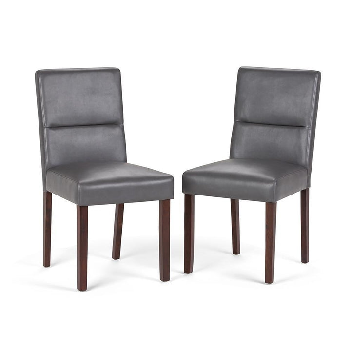 Ashford Dining Chair Set of 2 Modern Upholstered Brown Wood Legs 23D x 18W x 35H Image 1