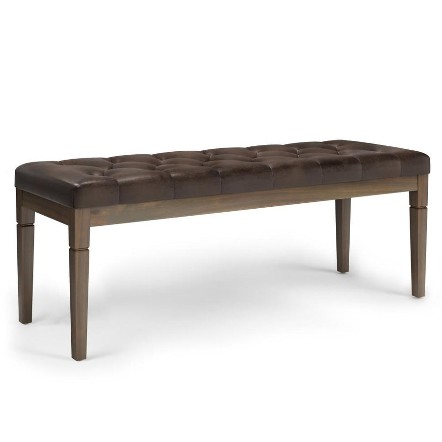 Waverly Ottoman Bench in Distressed Vegan Leather Image 1