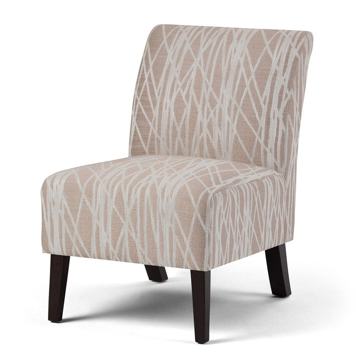 Woodford Accent Chair Beige and White Modern Design High Density Foam Comfort Image 1